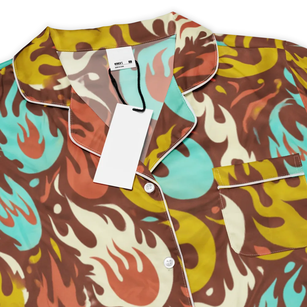 Turquoise Heat on Women's Short Sleeve Pajama Top — Product details
