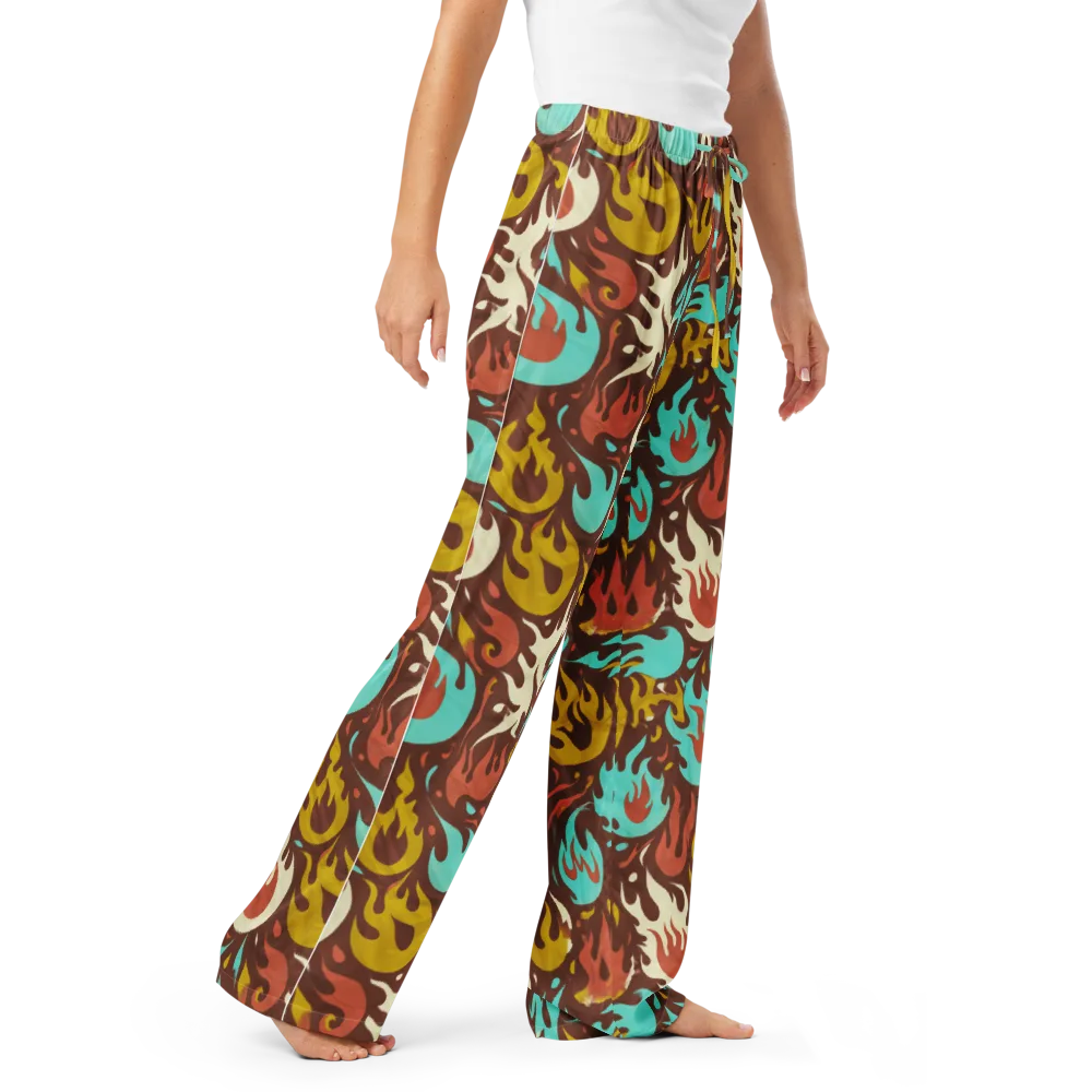 Turquoise Heat on Women's Pajama Pants — Right Front