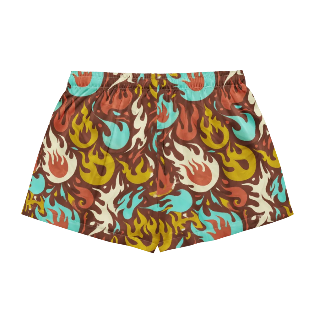 Turquoise Heat on Women's Pajama Shorts — Back