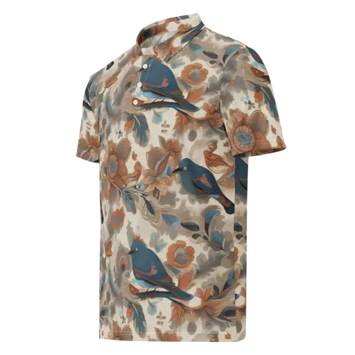 Cobalt Aviary on a Men's Slim Fit Polo Shirt