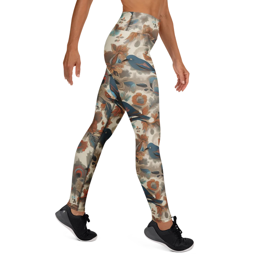 Cobalt Aviary on Yoga Leggings — Right