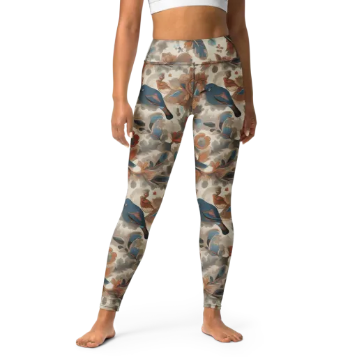 Cobalt Aviary on a Yoga Leggings