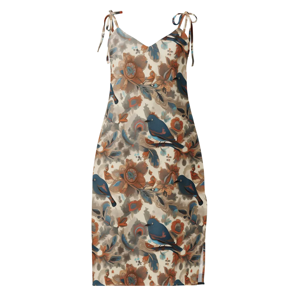 Cobalt Aviary on Slip Dress — Front