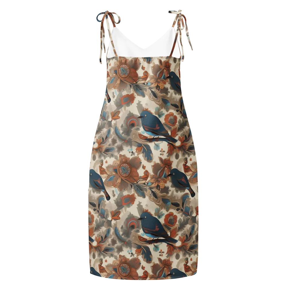 Cobalt Aviary on Slip Dress — Back