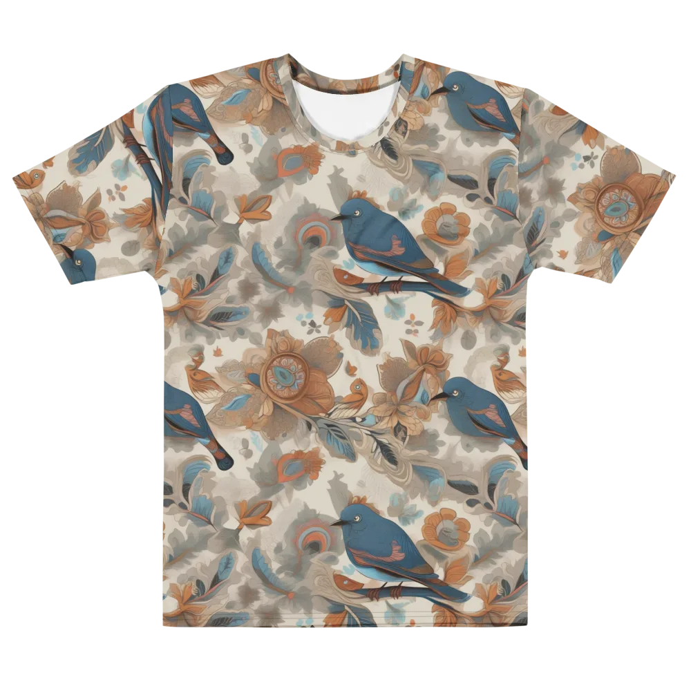Cobalt Aviary on Men's Cotton Crew Neck T-Shirt — Front