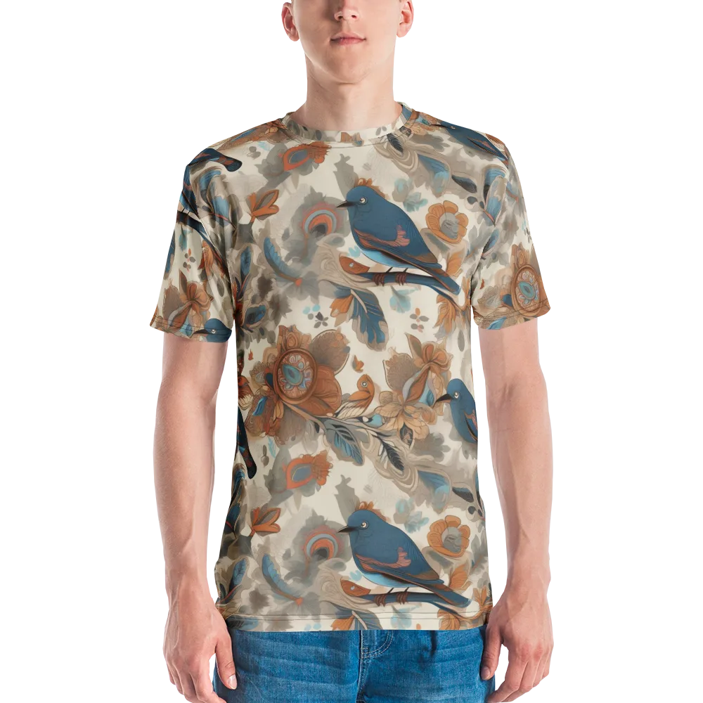 Cobalt Aviary on Men's Crew Neck T-Shirt — Front