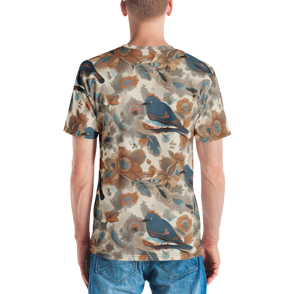 Cobalt Aviary on Men's Crew Neck T-Shirt — Back