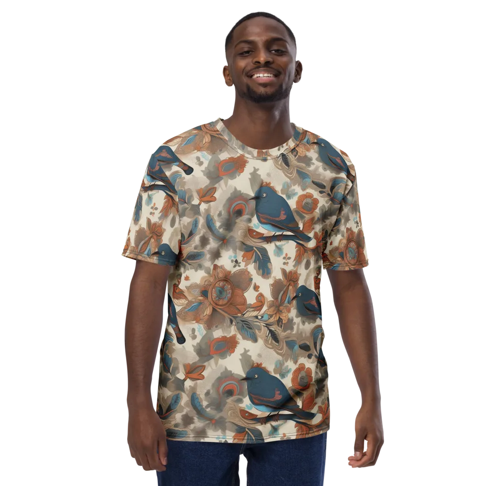 Cobalt Aviary on Men's Crew Neck T-Shirt — Front