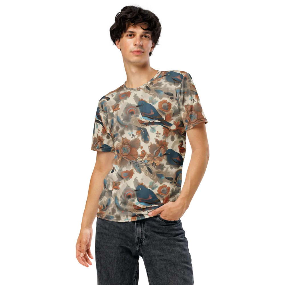 Cobalt Aviary on Men's Crew Neck T-Shirt — Front