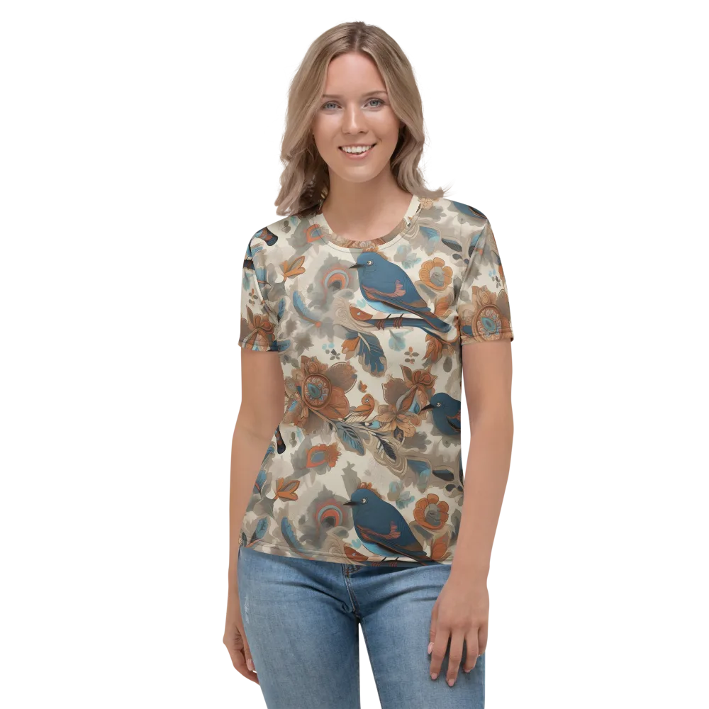 Cobalt Aviary on Women's Crew Neck T-Shirt — Front
