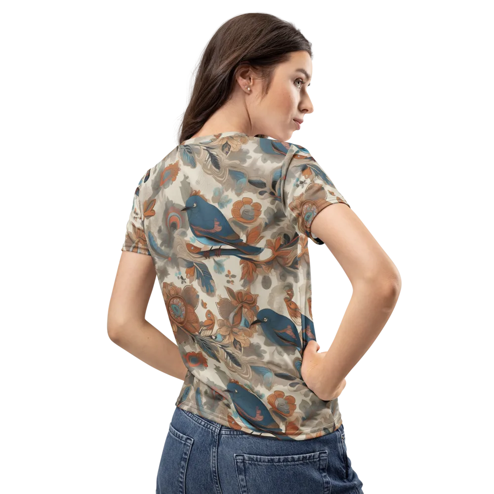 Cobalt Aviary on Women's Crew Neck T-Shirt — Back