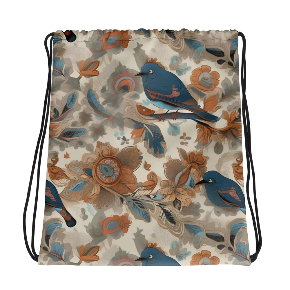 Cobalt Aviary on Drawstring Bag — Photo