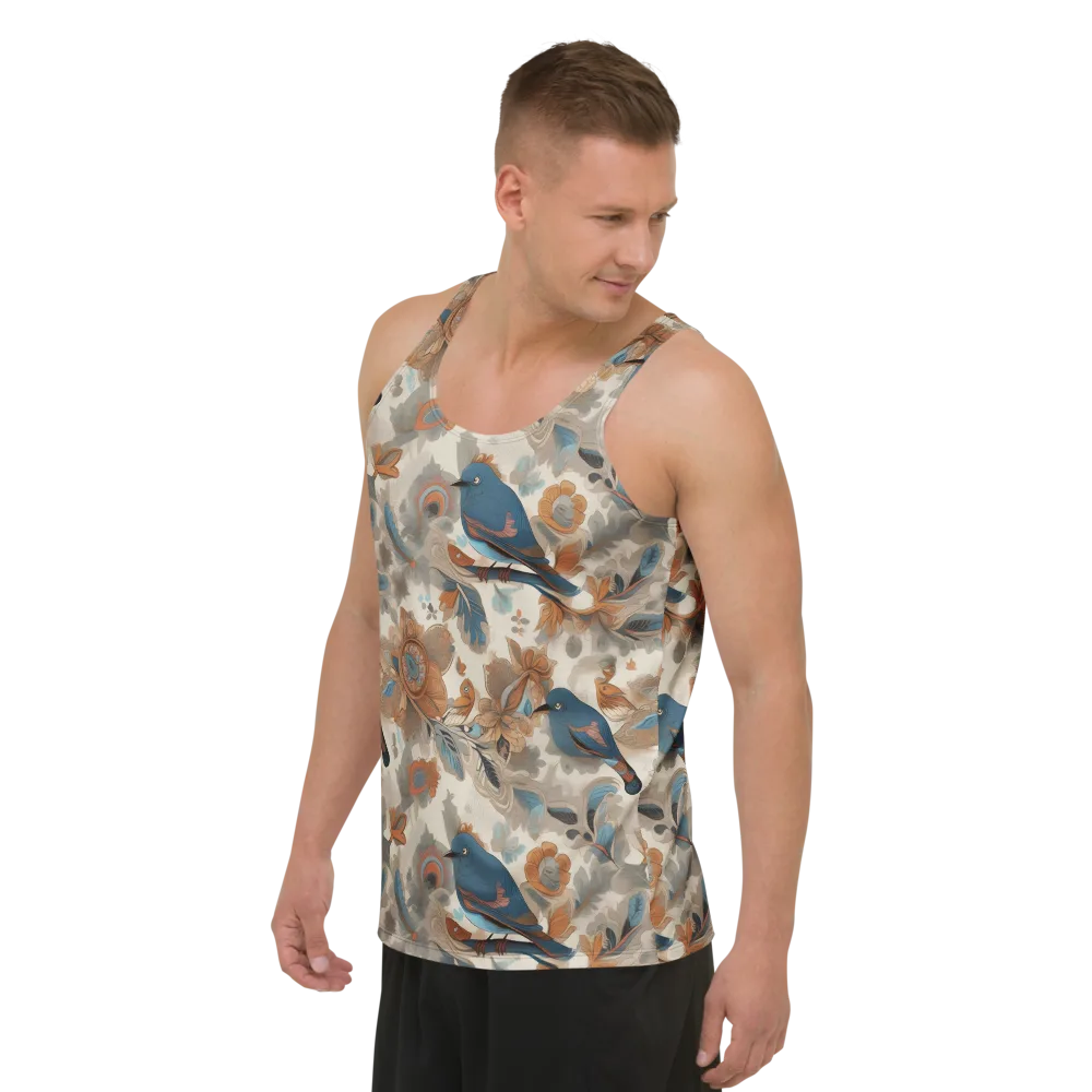 Cobalt Aviary on Men's Tank Top — Left Front