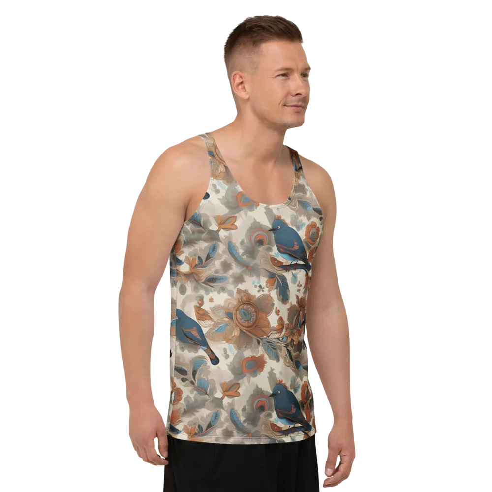 Cobalt Aviary on Men's Tank Top — Right Front