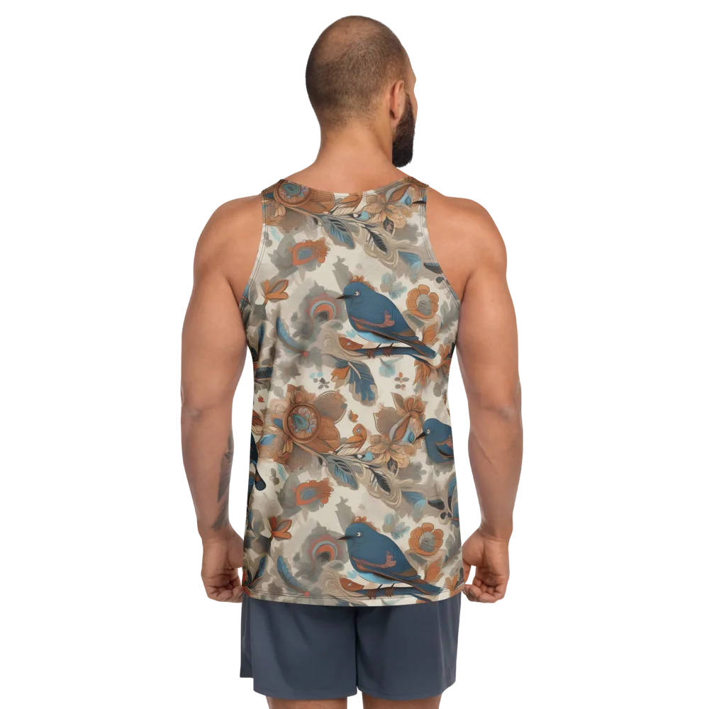 Cobalt Aviary on Men's Tank Top — Back