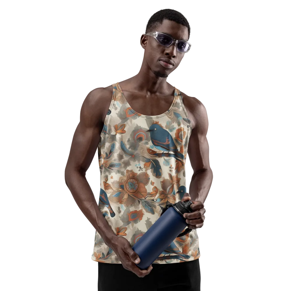 Cobalt Aviary on Men's Tank Top — Front