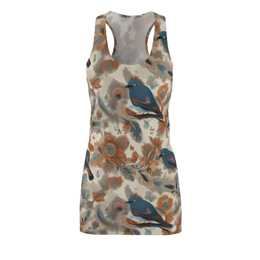 Cobalt Aviary on a Racerback Dress