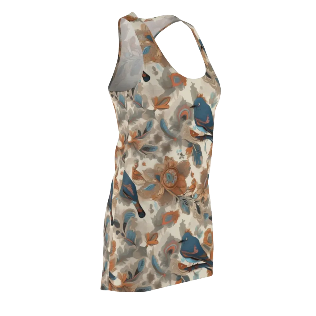 Cobalt Aviary on Racerback Dress — Front Side