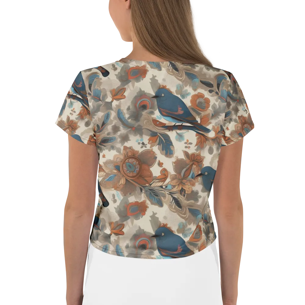 Cobalt Aviary on Crop Tee — Back