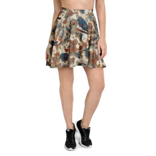 Cobalt Aviary on a Skater Skirt