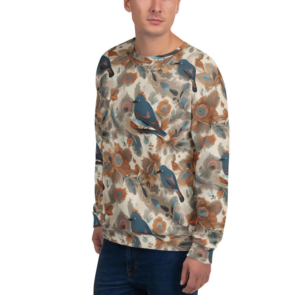 Cobalt Aviary on Sweatshirt — Left Front