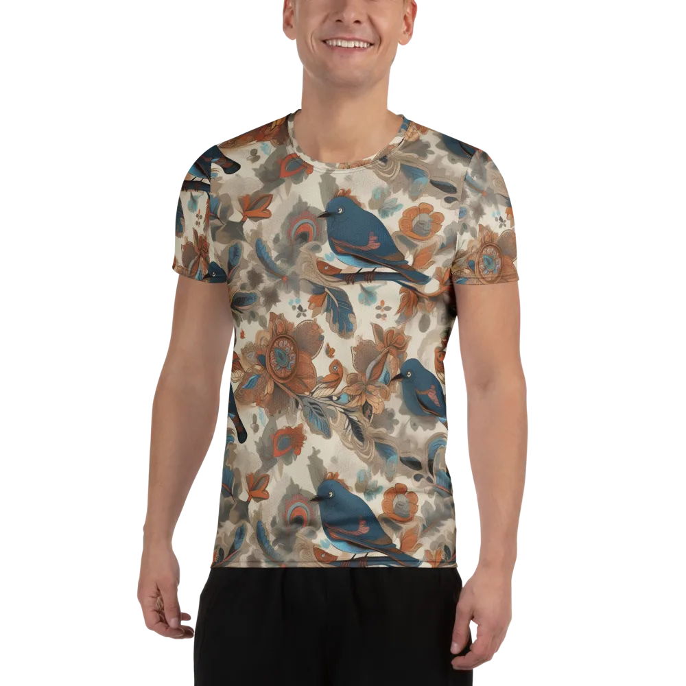 Cobalt Aviary on Men's Athletic T-Shirt — Front