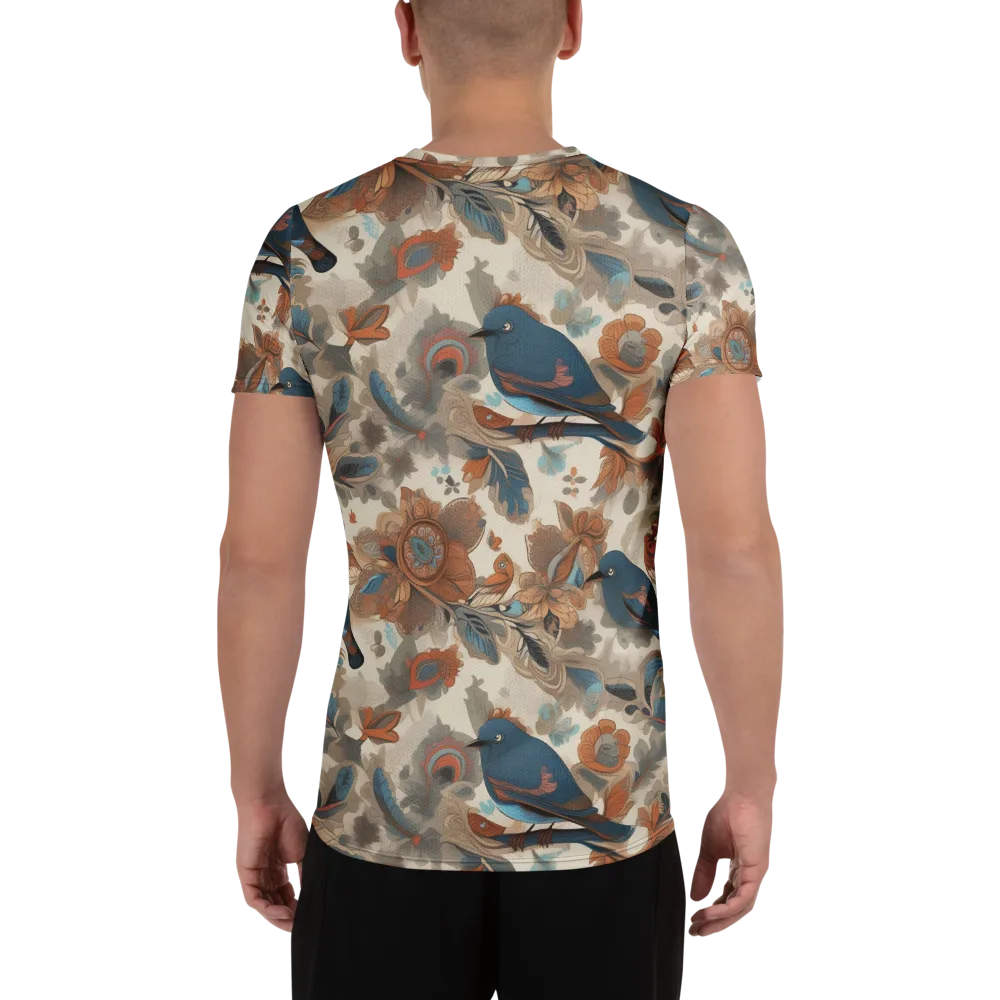 Cobalt Aviary on Men's Athletic T-Shirt — Back