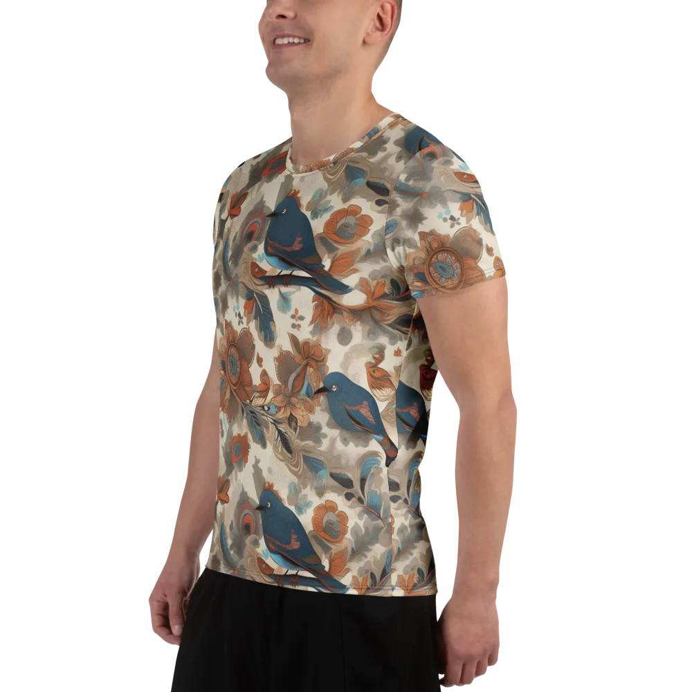 Cobalt Aviary on Men's Athletic T-Shirt — Left