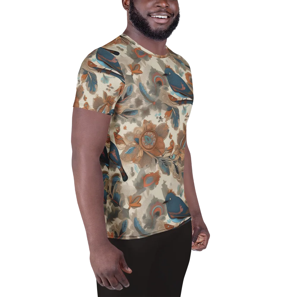 Cobalt Aviary on Men's Athletic T-Shirt — Right