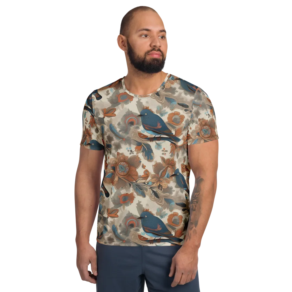 Cobalt Aviary on Men's Athletic T-Shirt — Front