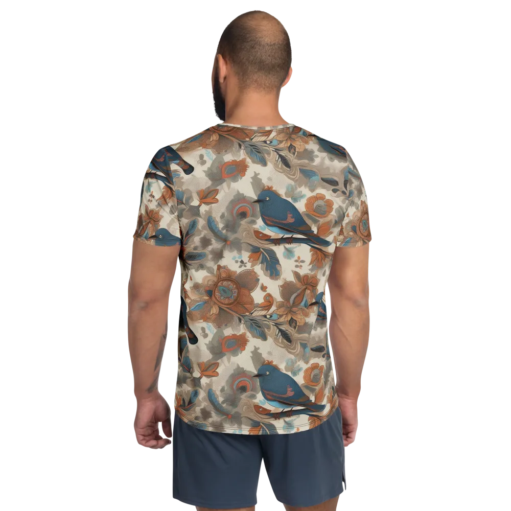 Cobalt Aviary on Men's Athletic T-Shirt — Back