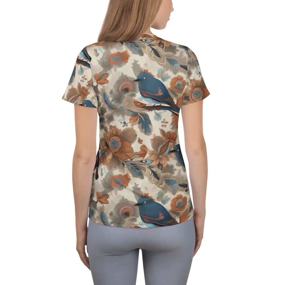 Cobalt Aviary on Women's Athletic T-Shirt — Back