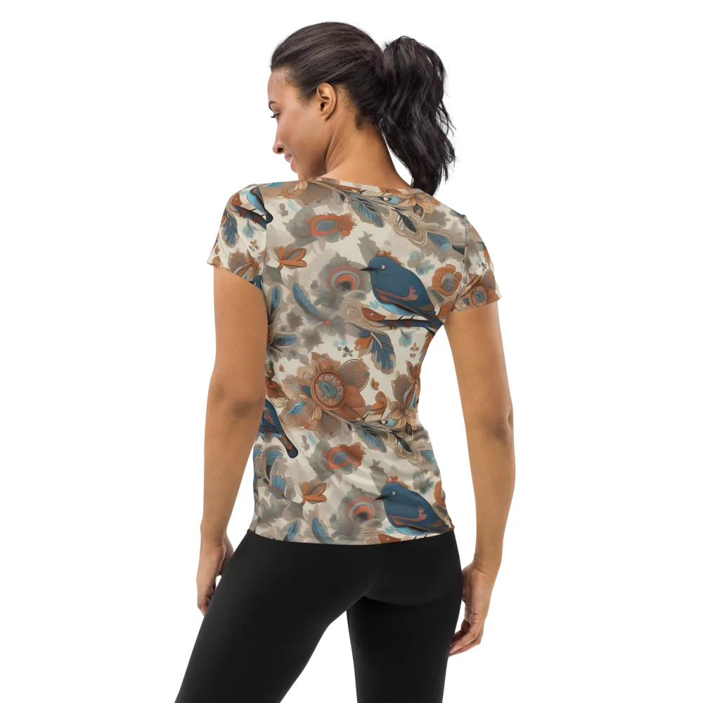 Cobalt Aviary on Women's Athletic T-Shirt — Back