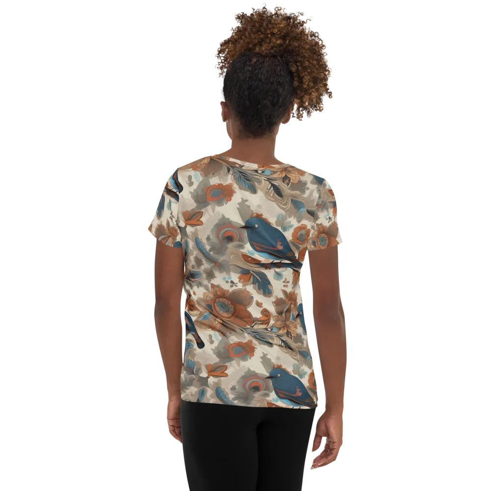 Cobalt Aviary on Women's Athletic T-Shirt — Back