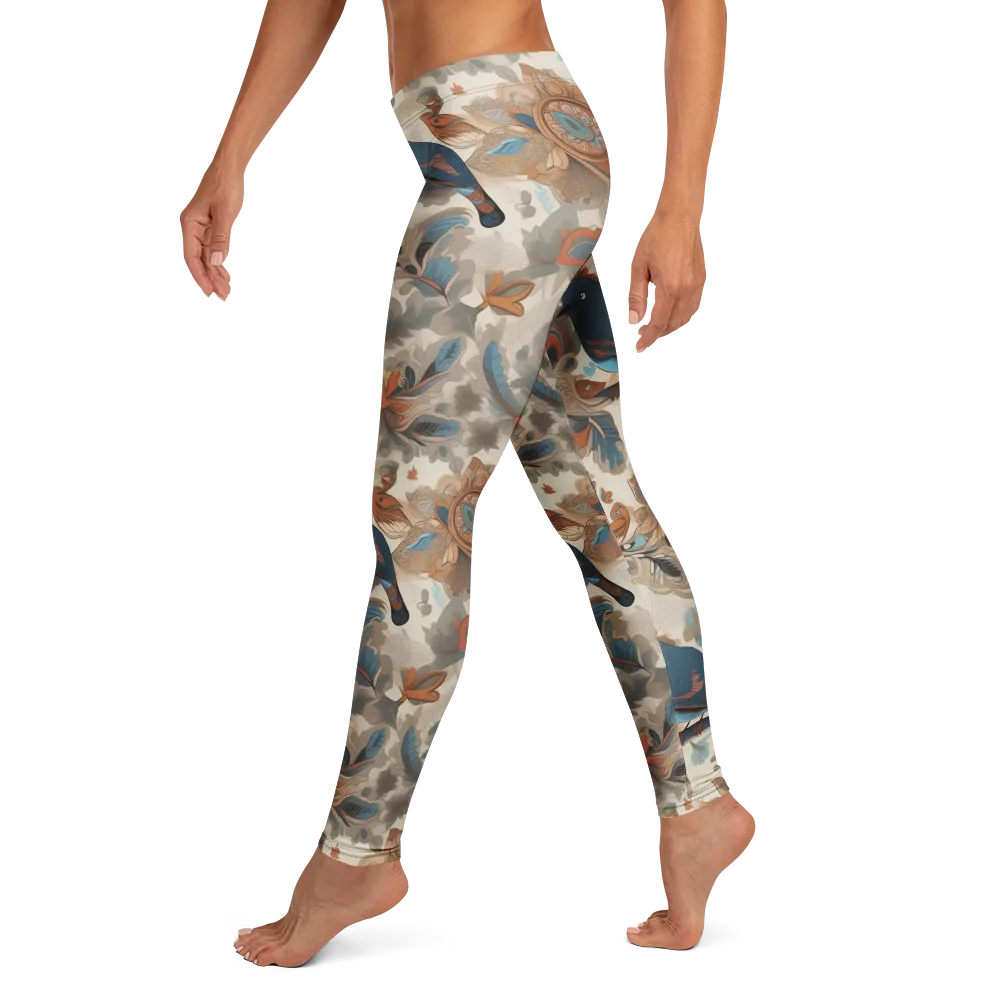 Cobalt Aviary on Leggings — Left