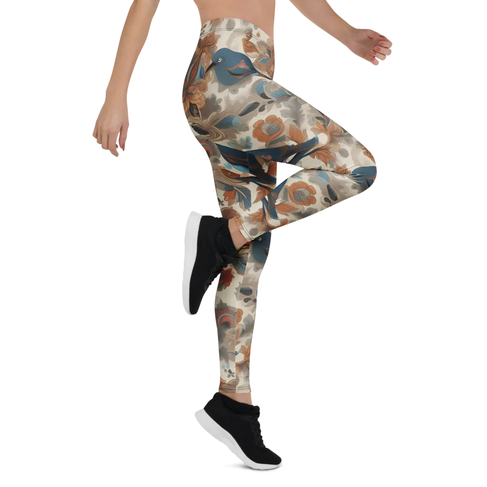 Cobalt Aviary on Leggings — Right
