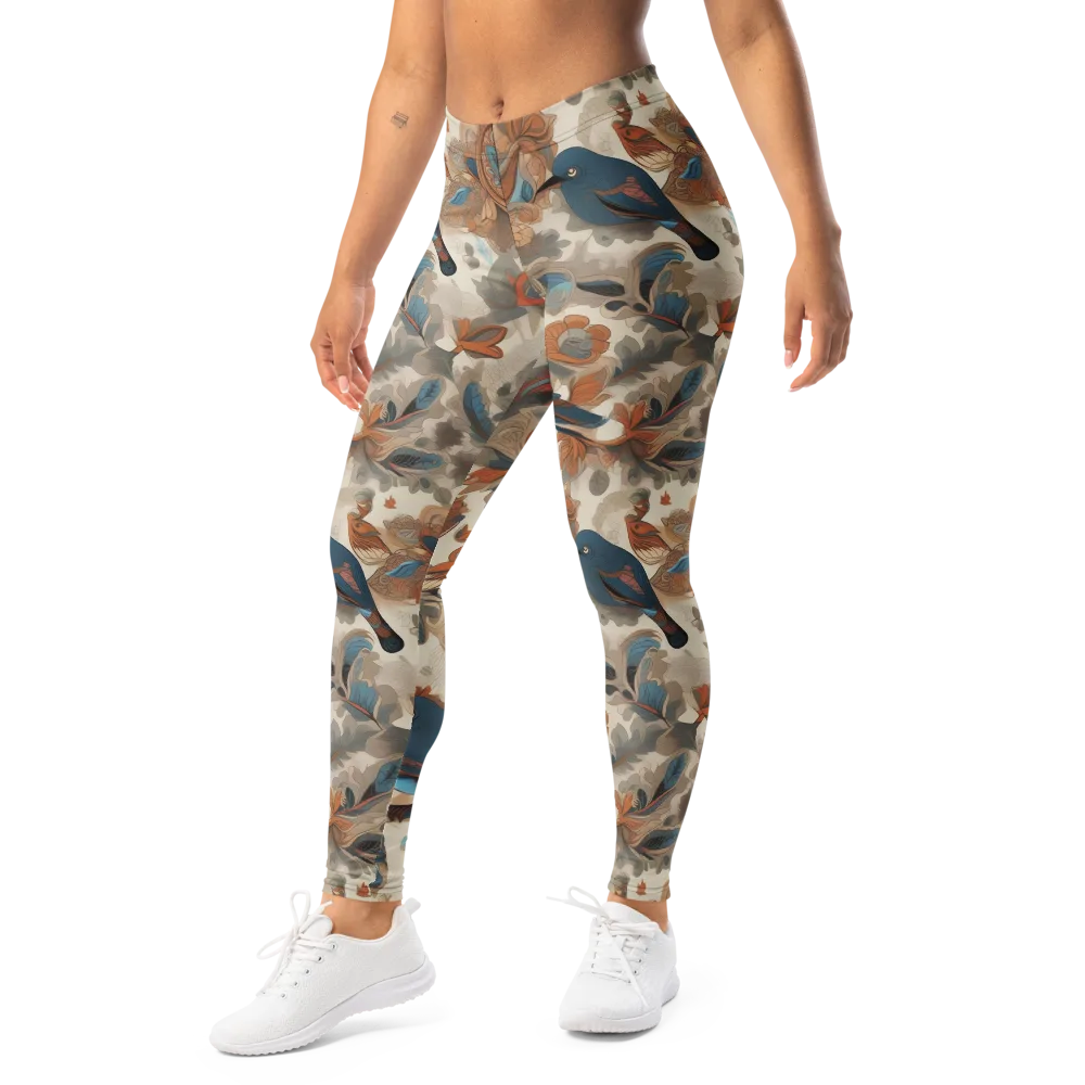 Cobalt Aviary on Leggings — Left Front