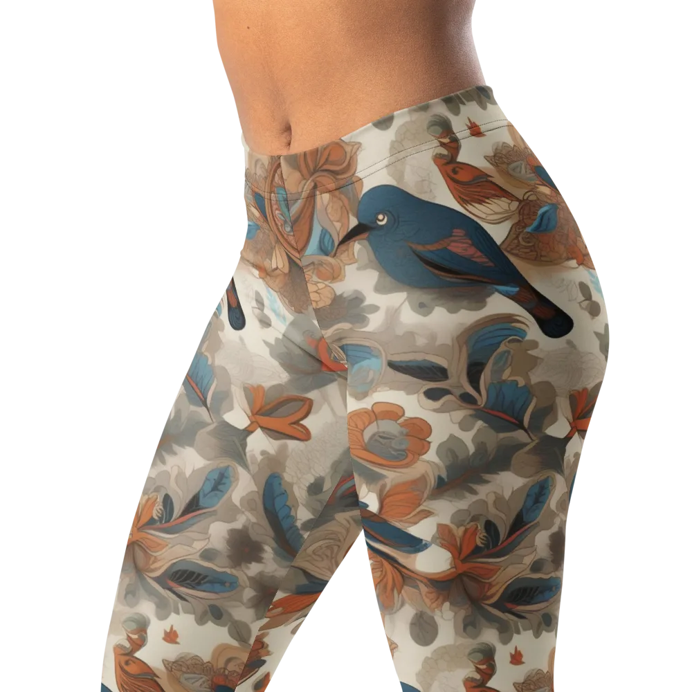 Cobalt Aviary on Leggings — Left Front
