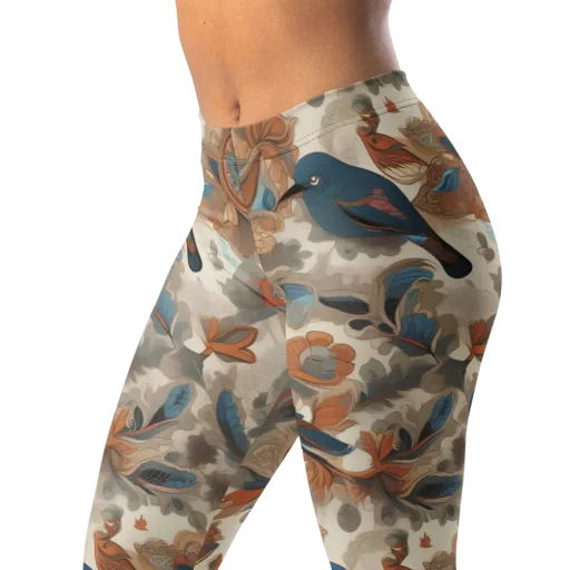 Cobalt Aviary on a Leggings