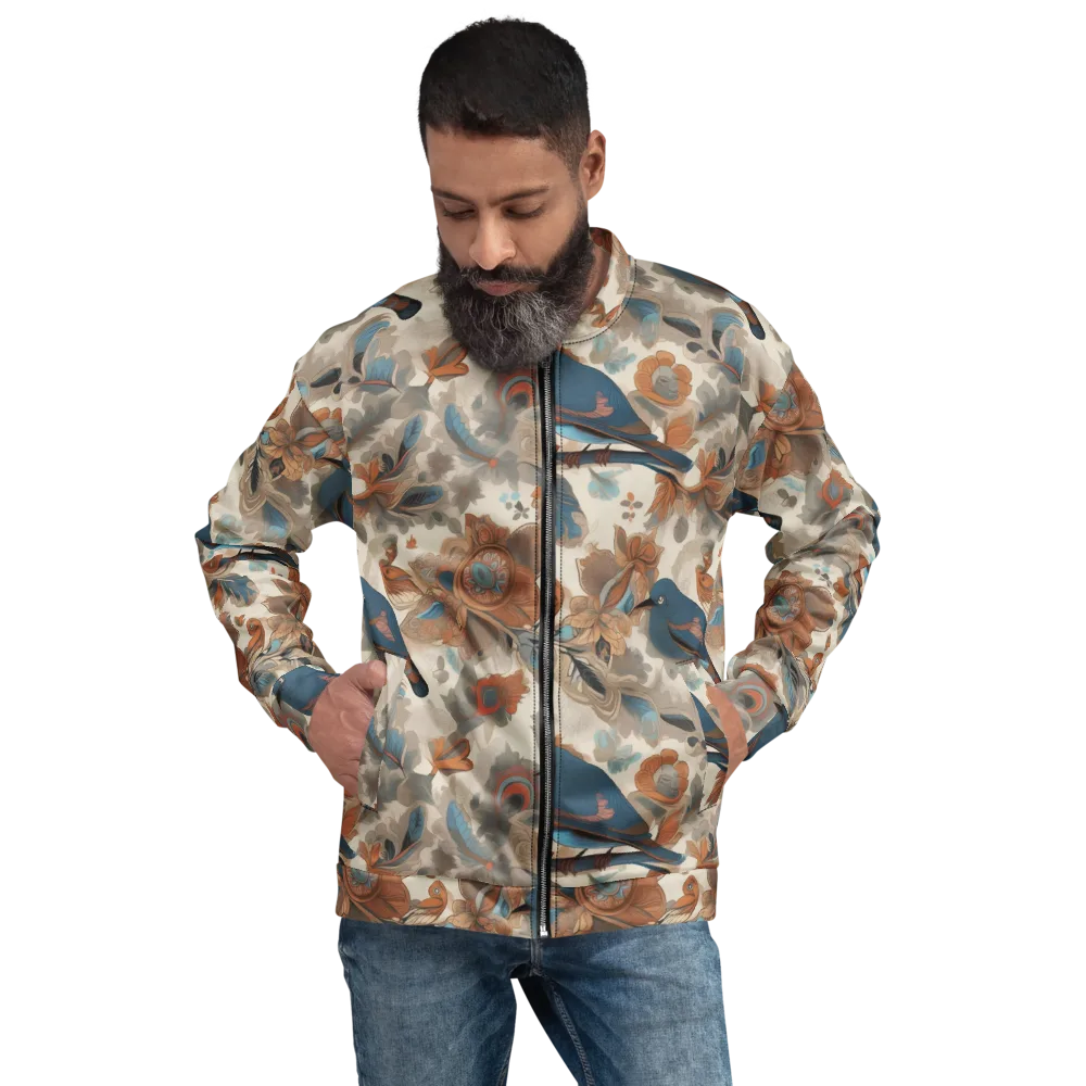 Cobalt Aviary on Bomber Jacket — Front