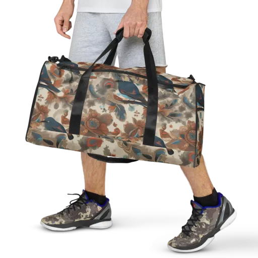 Cobalt Aviary on a Duffle Bag