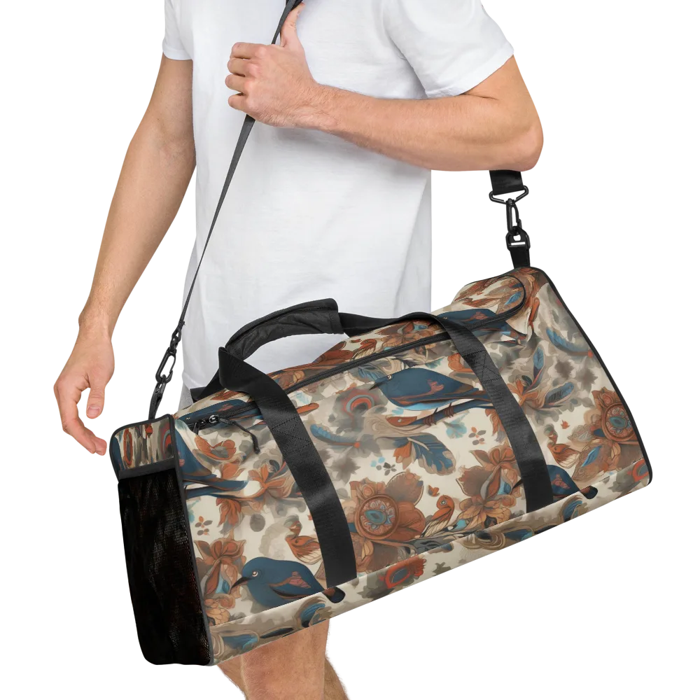 Cobalt Aviary on Duffle Bag — Right Front