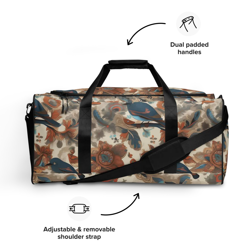 Cobalt Aviary on Duffle Bag — Front