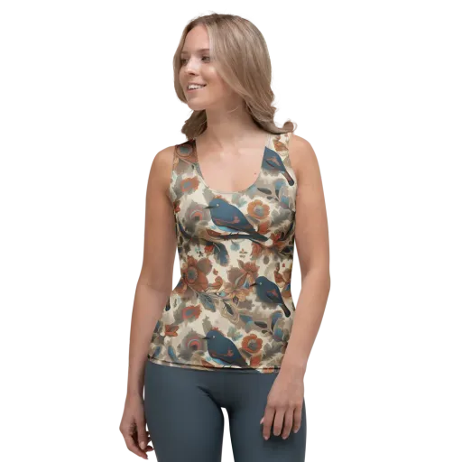 Cobalt Aviary on a Women's Tank Top