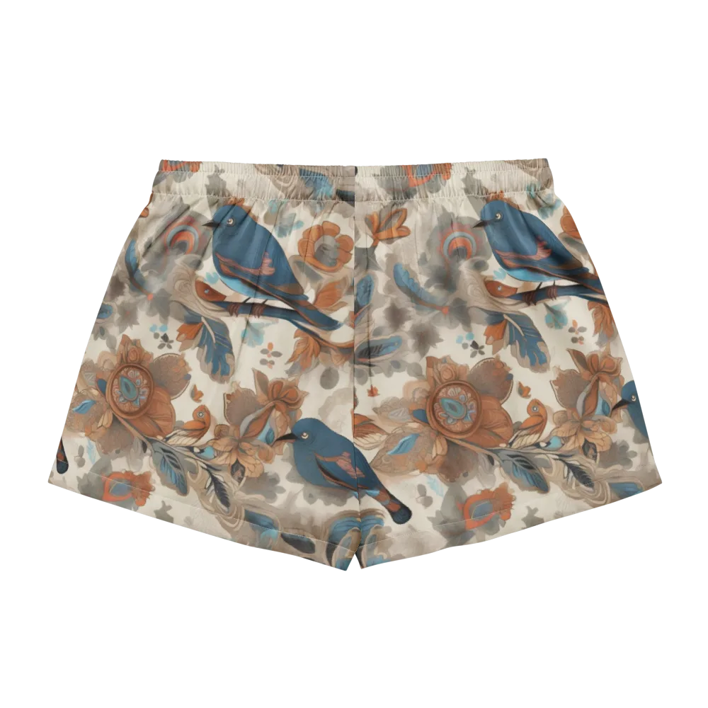 Cobalt Aviary on Women's Pajama Shorts — Back