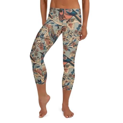 Avian Reverie on a Capri Leggings