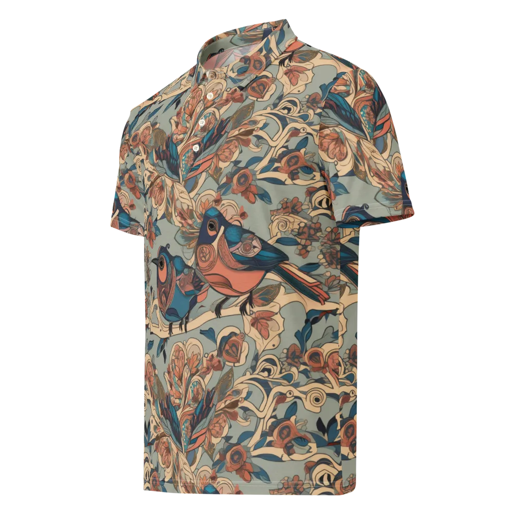 Avian Reverie on Men's Slim Fit Polo Shirt — Left Front