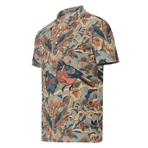 Avian Reverie on a Men's Slim Fit Polo Shirt