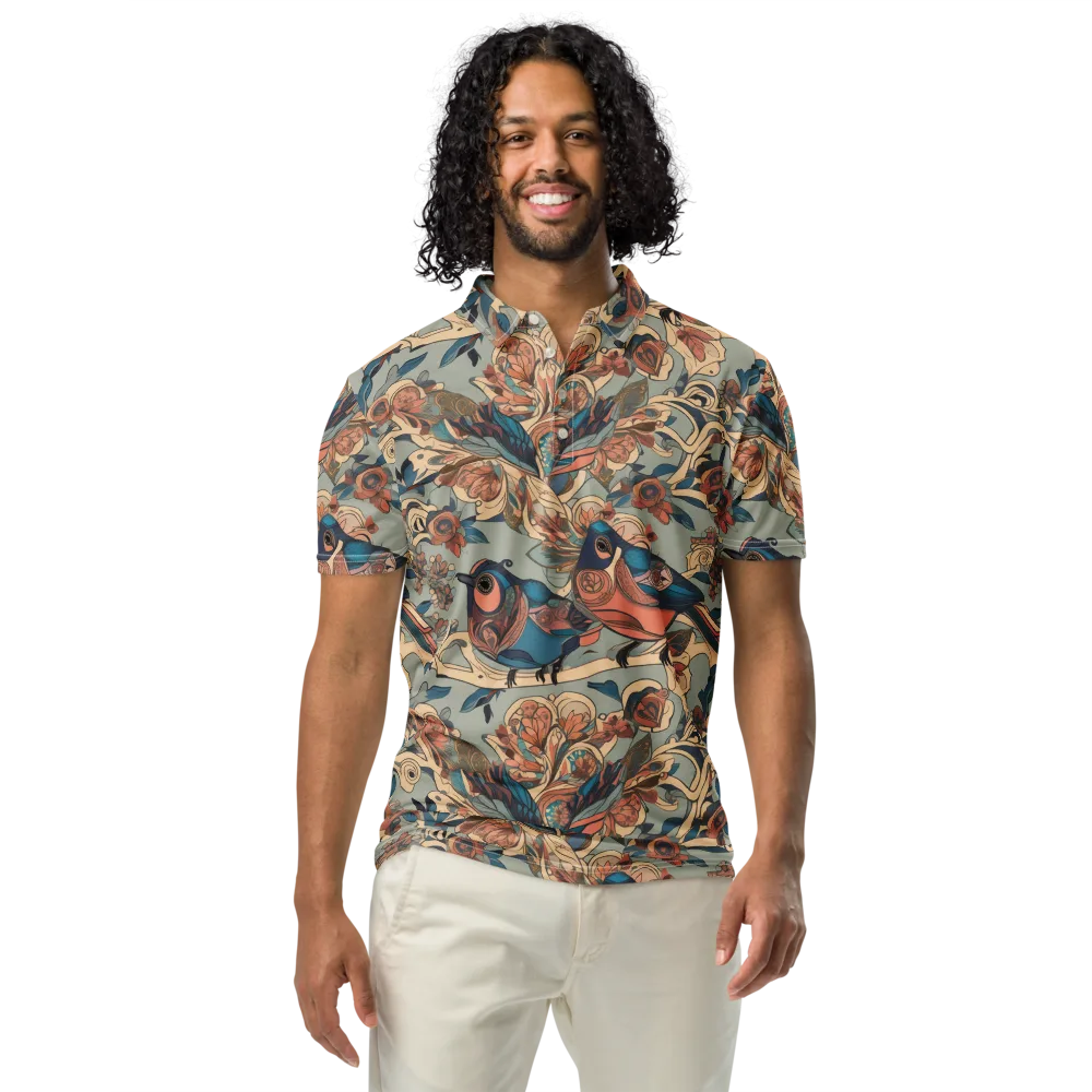 Avian Reverie on Men's Slim Fit Polo Shirt — Front