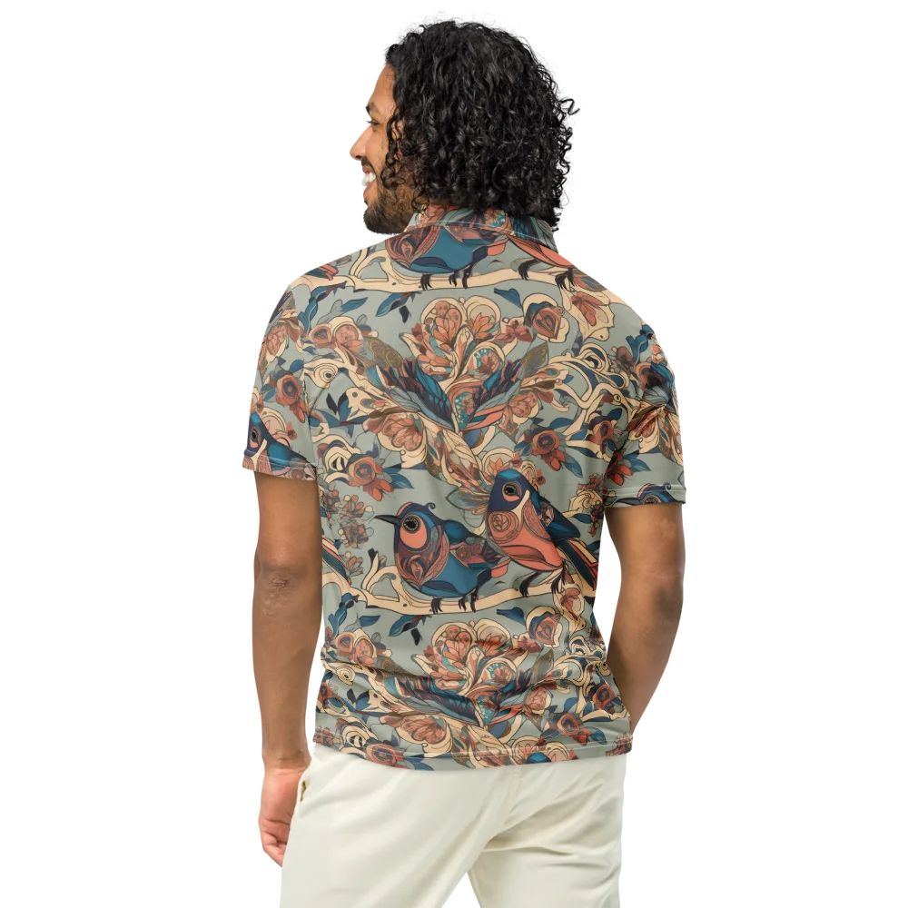 Avian Reverie on Men's Slim Fit Polo Shirt — Back